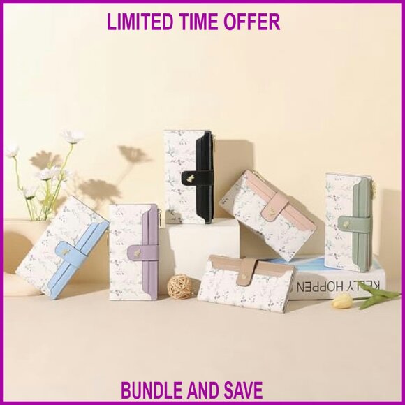 Slim RFID Vegan Leather Bifold Wallet with Zipper Pocket Card Holder - Picture 3 of 7